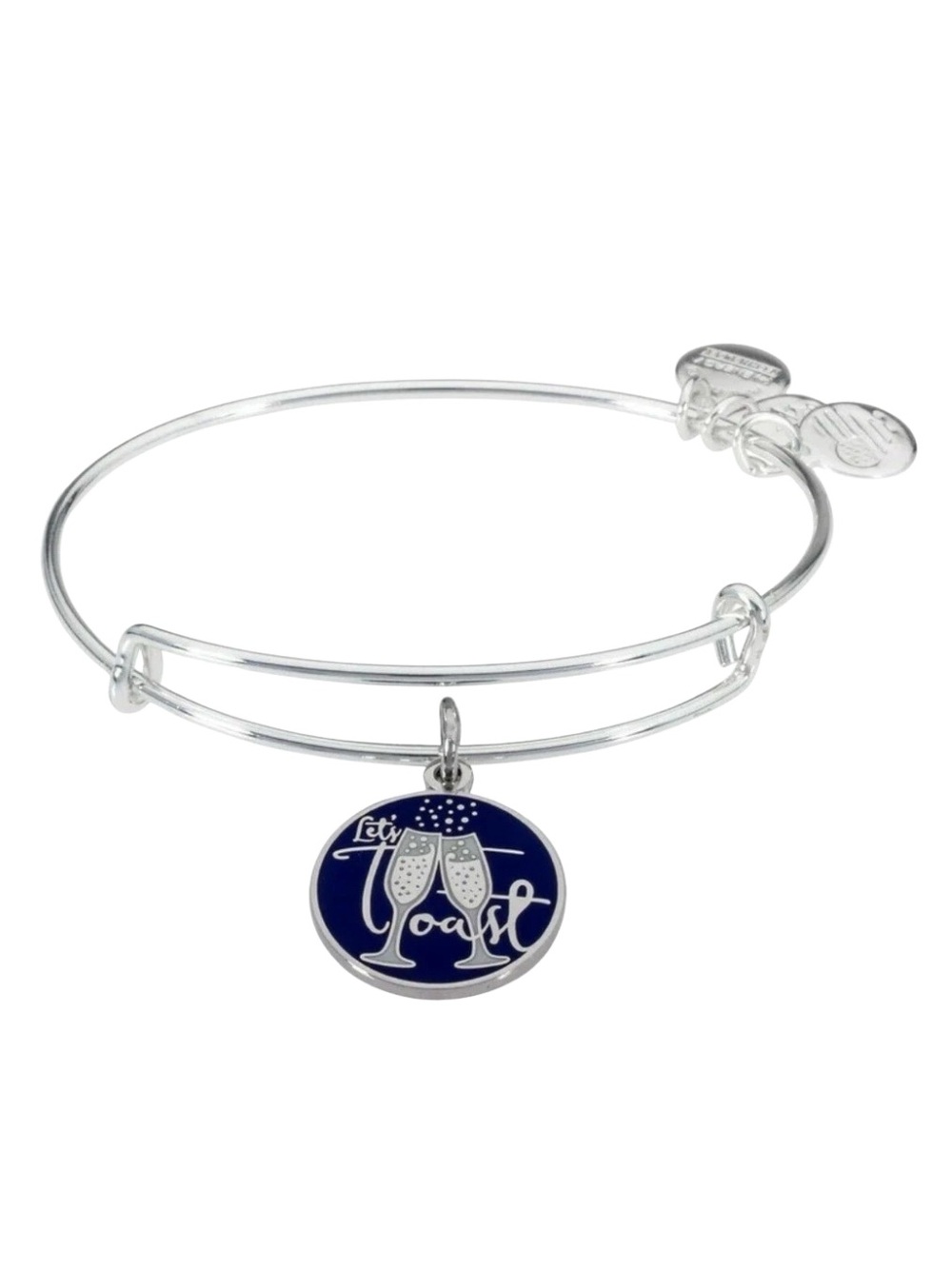Alex and Ani Let’s Toast Charm Bangle Bracelet - Silver & Blue